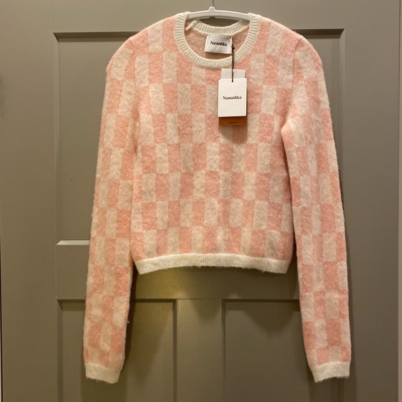 NWT Nanushka Feline Sweater Pink and Cream - Size - Picture 12 of 16